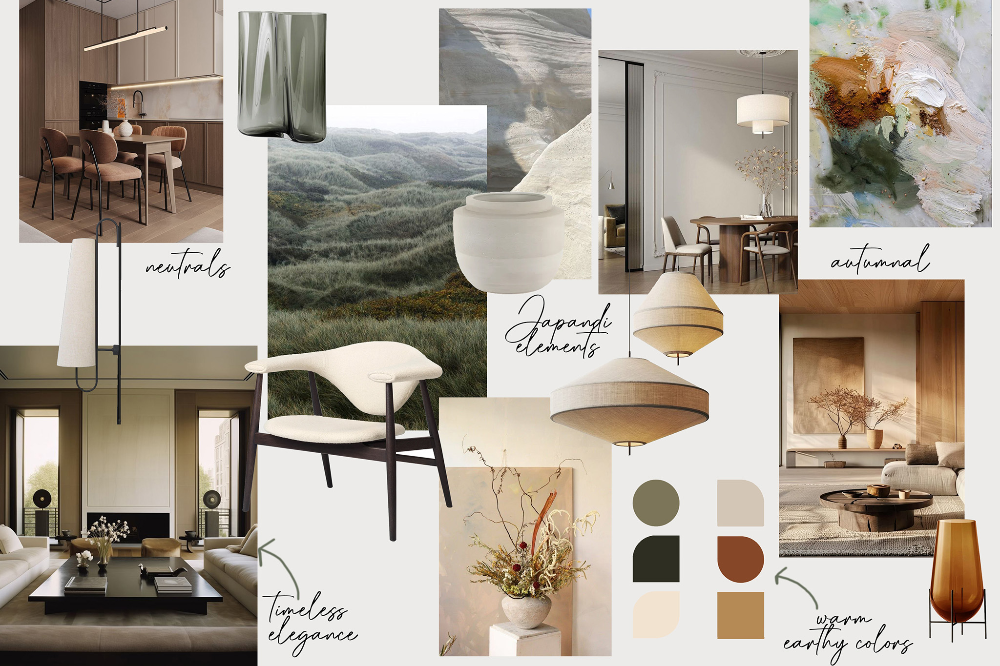 Moodboard inspirational pentru amenajare interioara